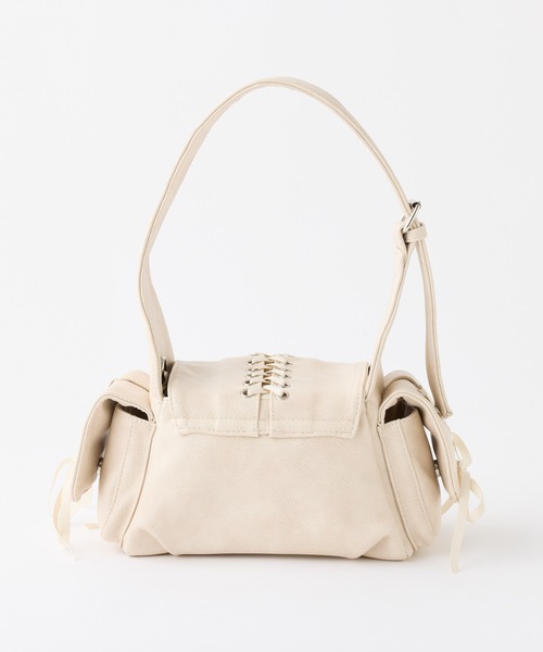 one after another NICE CLAUP(ワンアフターアナザーナイスクラップ)の「レースアップドロストバッグ(ショルダーバッグ・レディース・ダークブラウン/サックスブルー/アイボリー・FREE)」の11枚目の写真