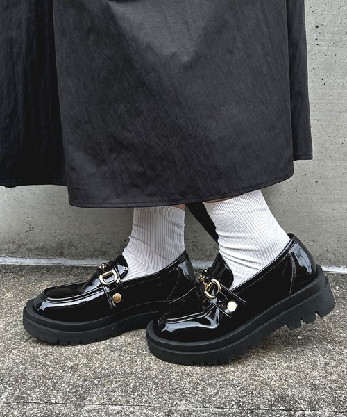 rectangle（レクタングル）の「5㎝ヒールカスタムバックルローファー（ローファー・レディース・ブラック・23.0cm/23.5cm/24.0cm/24.5cm）」の6枚目の写真