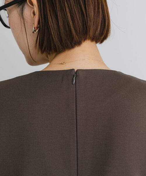 F by ROSSO（エフバイロッソ）の「F by ROSSO　『UR TECH』裏起毛ポンチワンピース（ワンピース・レディース・モカ/ブラック・38/36）」の4枚目の写真