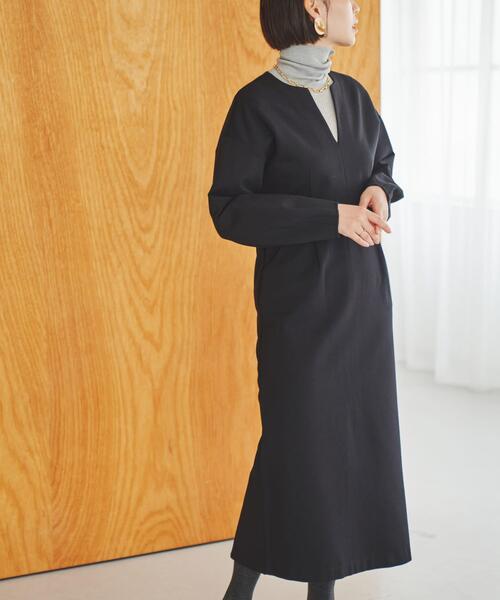 F by ROSSO（エフバイロッソ）の「F by ROSSO　『UR TECH』裏起毛ポンチワンピース（ワンピース・レディース・モカ/ブラック・38/36）」の15枚目の写真