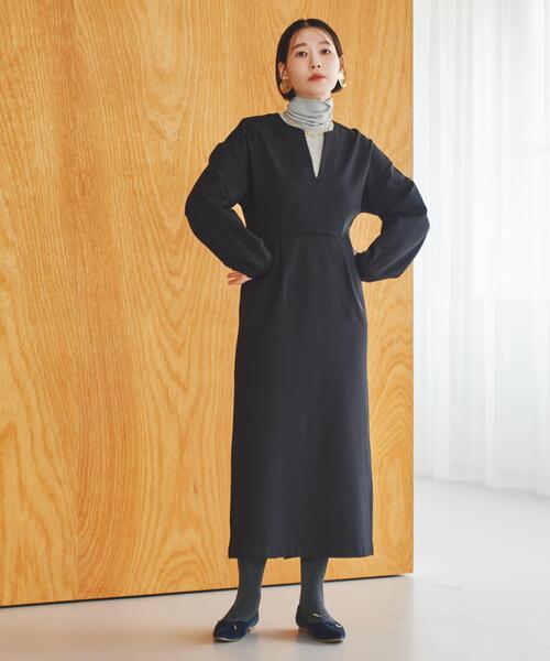 F by ROSSO（エフバイロッソ）の「F by ROSSO　『UR TECH』裏起毛ポンチワンピース（ワンピース・レディース・モカ/ブラック・38/36）」の16枚目の写真