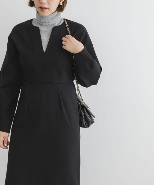 F by ROSSO（エフバイロッソ）の「F by ROSSO　『UR TECH』裏起毛ポンチワンピース（ワンピース・レディース・モカ/ブラック・38/36）」の17枚目の写真