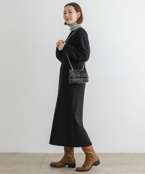 F by ROSSO（エフバイロッソ）の「F by ROSSO　『UR TECH』裏起毛ポンチワンピース（ワンピース・レディース・モカ/ブラック・38/36）」の19枚目の写真