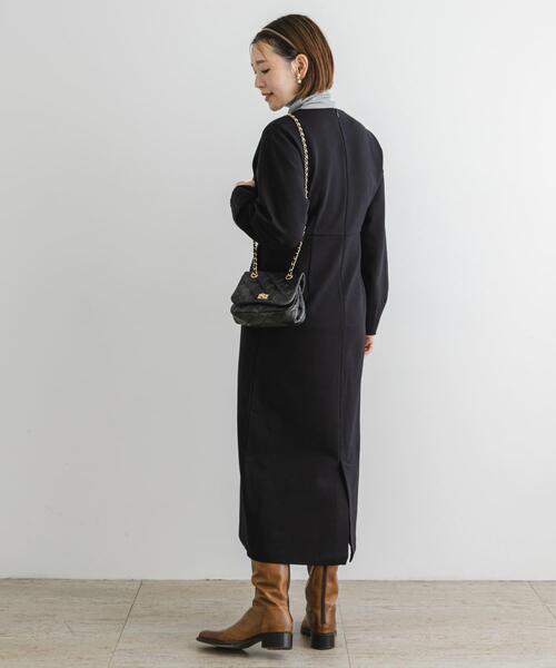 F by ROSSO（エフバイロッソ）の「F by ROSSO　『UR TECH』裏起毛ポンチワンピース（ワンピース・レディース・モカ/ブラック・38/36）」の20枚目の写真