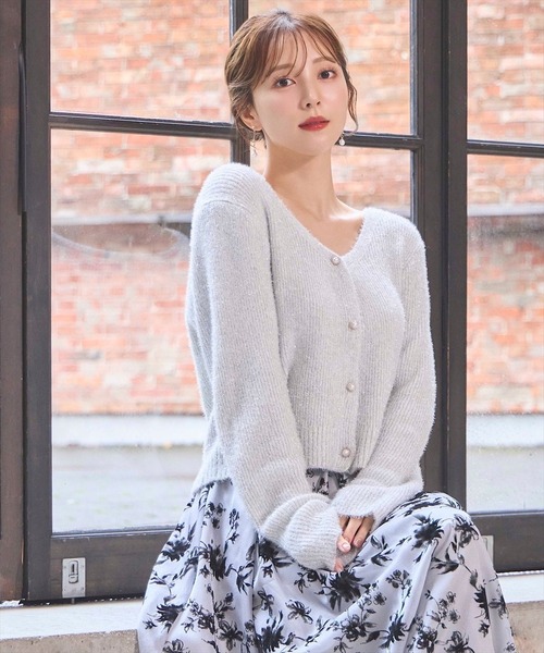 【セール】Vネックトゥインクルシャギーカーディガン（カーディガン/ボレロ）｜Swingle（スウィングル） 5,874円