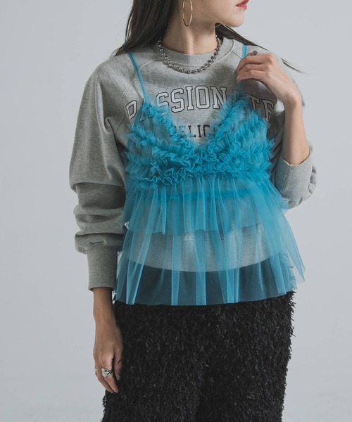 bohmal(ボマール)の「シアーチュールキャミビスチェ(キャミソール・レディース・ブラック/グレー/ブルー・MEDIUM)」の11枚目の写真