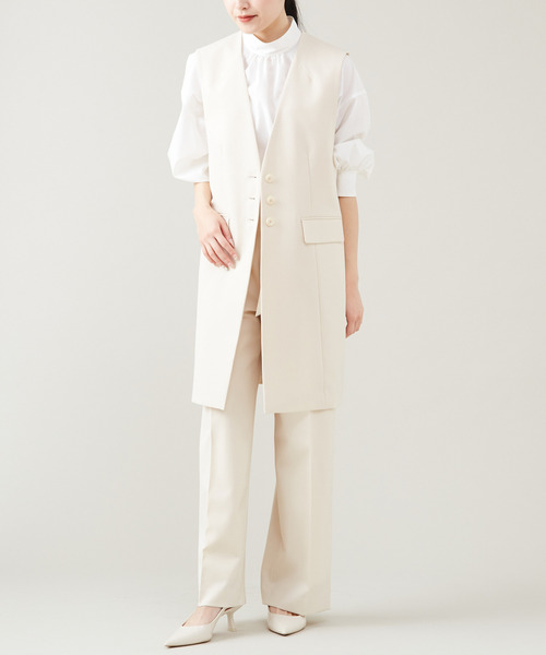 Tiara(ティアラ)の「シングルノーカラージレ(セットアップ対応)(ベスト・レディース・ネイビー/ベージュ・FREE)」の16枚目の写真