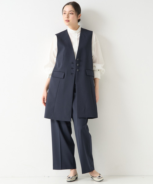 Tiara(ティアラ)の「シングルノーカラージレ(セットアップ対応)(ベスト・レディース・ネイビー/ベージュ・FREE)」の5枚目の写真