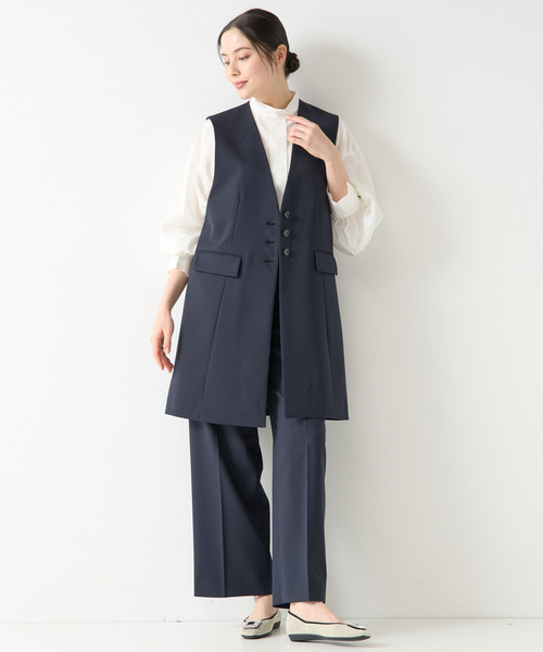 Tiara(ティアラ)の「シングルノーカラージレ(セットアップ対応)(ベスト・レディース・ネイビー/ベージュ・FREE)」の7枚目の写真