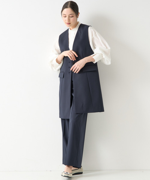 Tiara(ティアラ)の「シングルノーカラージレ(セットアップ対応)(ベスト・レディース・ネイビー/ベージュ・FREE)」の9枚目の写真