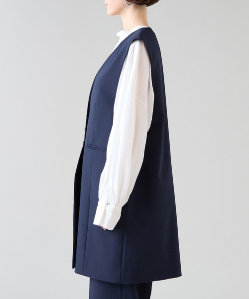 Tiara(ティアラ)の「シングルノーカラージレ(セットアップ対応)(ベスト・レディース・ネイビー/ベージュ・FREE)」の11枚目の写真