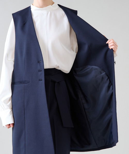 Tiara(ティアラ)の「シングルノーカラージレ(セットアップ対応)(ベスト・レディース・ネイビー/ベージュ・FREE)」の14枚目の写真