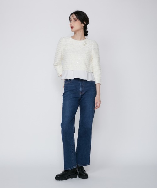 M Maglie le cassetto》ラメスパンコールツイードブラウス