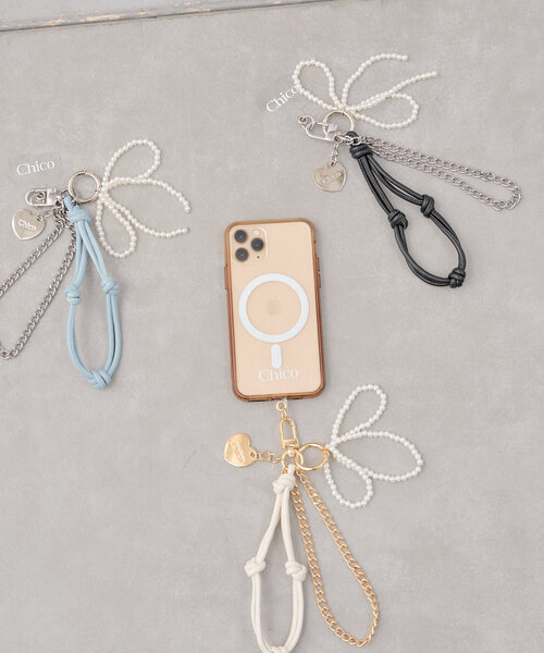 Chico(チコ)の「リボンパール付きコードチャーム(その他小物・レディース・アイボリー/ブラック/ブルー・FREE)」の12枚目の写真