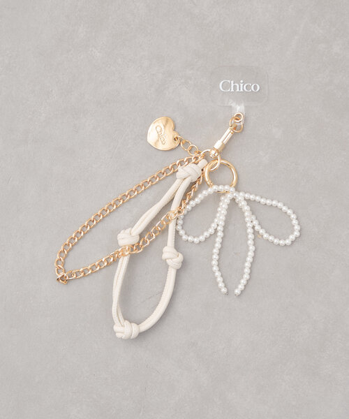 Chico(チコ)の「リボンパール付きコードチャーム(その他小物・レディース・アイボリー/ブラック/ブルー・FREE)」の15枚目の写真