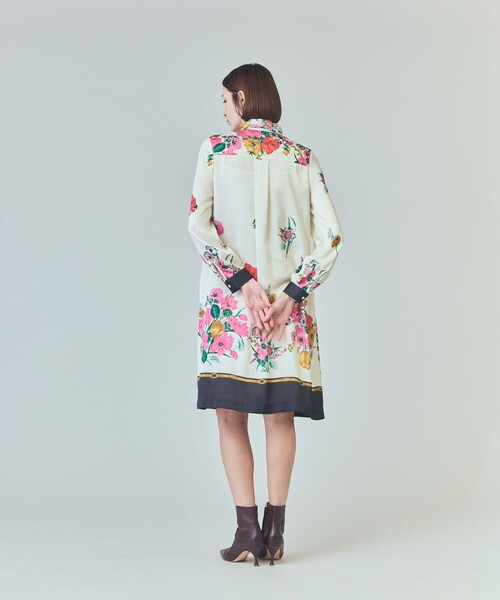 セール】ボタニカルスカーフプリントワンピース（ワンピース）｜GRACE