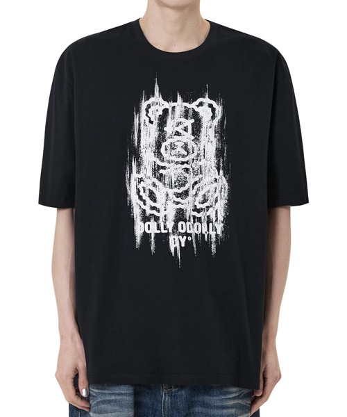 ★OY★GLITCHY DOLLY TEE - BLACK★正規品/韓国直送料込/人気 OY/オーワイ』DOT DOLLY CROPPED TEE/ドットドリークロップ半袖T