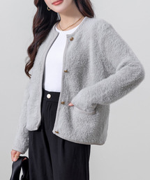 DAY CLOSET（デイ クローゼット）の「レディース 長袖ゴールドボタンモチモチシャギーニットカーディガン（カーディガン/ボレロ）」