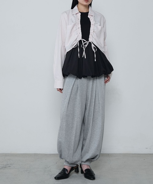 セール】Relaxing tucked cut sweatpants / リラクシングタック