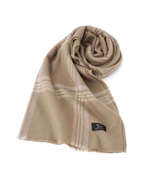 ITS'DEMO（イッツデモ）の「◆【手洗い可】格子ライトウール混ストール（ストール/ショール・レディース・イエロー系9/ブラウン系2/ベージュ系1/グレー系1/ダークブラウン系1/ライトパープル・00）」の4枚目の写真