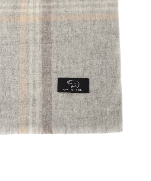 ITS'DEMO（イッツデモ）の「◆【手洗い可】格子ライトウール混ストール（ストール/ショール・レディース・イエロー系9/ブラウン系2/ベージュ系1/グレー系1/ダークブラウン系1/ライトパープル・00）」の11枚目の写真