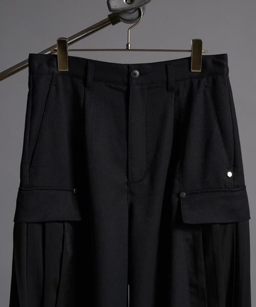 PHILTHEORY（フィルセオリー）の「Pleats docking slacks/プリーツドッキングスラックス（スラックス・メンズ・グレー/ブラック・3/2/1）」の7枚目の写真