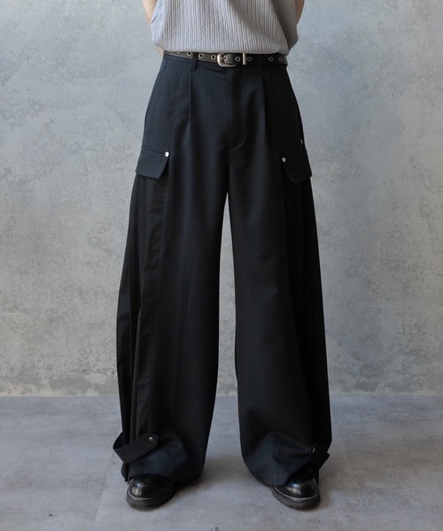 PHILTHEORY（フィルセオリー）の「Pleats docking slacks/プリーツドッキングスラックス（スラックス・メンズ・グレー/ブラック・3/2/1）」の18枚目の写真
