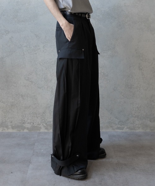 PHILTHEORY（フィルセオリー）の「Pleats docking slacks/プリーツドッキングスラックス（スラックス・メンズ・グレー/ブラック・3/2/1）」の19枚目の写真