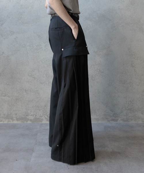 PHILTHEORY（フィルセオリー）の「Pleats docking slacks/プリーツドッキングスラックス（スラックス・メンズ・グレー/ブラック・3/2/1）」の21枚目の写真