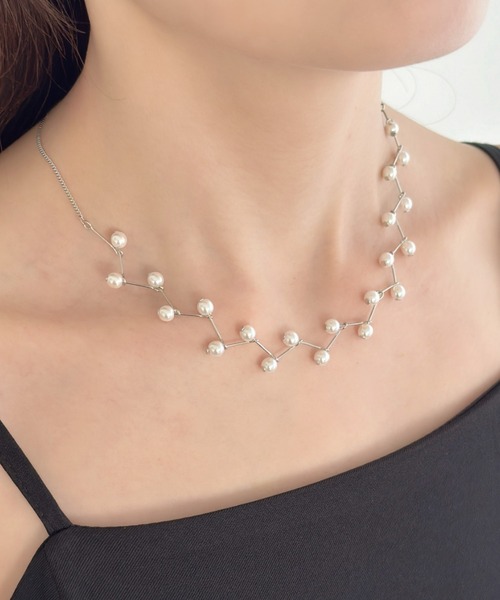 sowang（ソワン）の「ジグザグデザインパールネックレス/オケージョン（ネックレス・レディース・ゴールド/シルバー・FREE）」の10枚目の写真