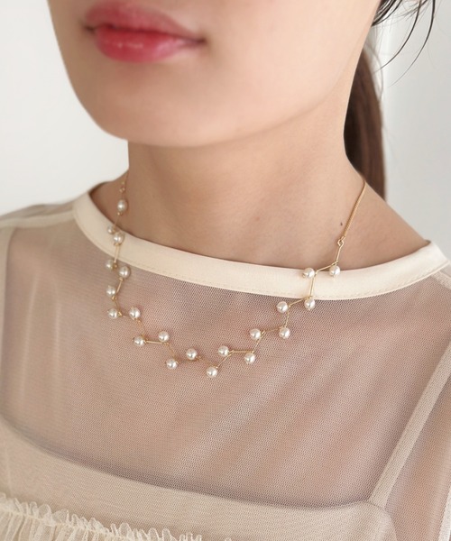 sowang（ソワン）の「ジグザグデザインパールネックレス/オケージョン（ネックレス・レディース・ゴールド/シルバー・FREE）」の4枚目の写真