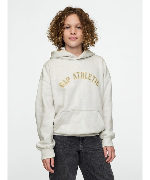 GAP(ギャップ)の「ヴィンテージソフト GAPロゴパーカー (キッズ)(パーカー・キッズ・グリーン/コーラル/グレー・120cm/130cm/110cm/160cm/150cm/140cm)」の2枚目の写真