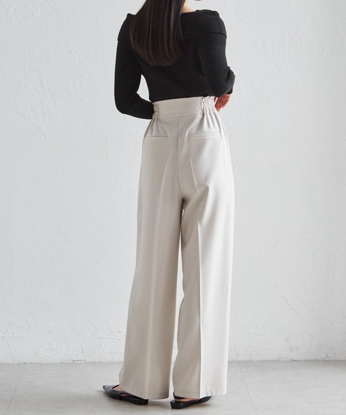 RANAN（ラナン）の「【4サイズ展開】きれいめ素材ハイウエストジップワイドパンツ（その他パンツ・レディース・ブラック/アイボリー/グレー/ベージュ・M/S/LL/L）」の17枚目の写真