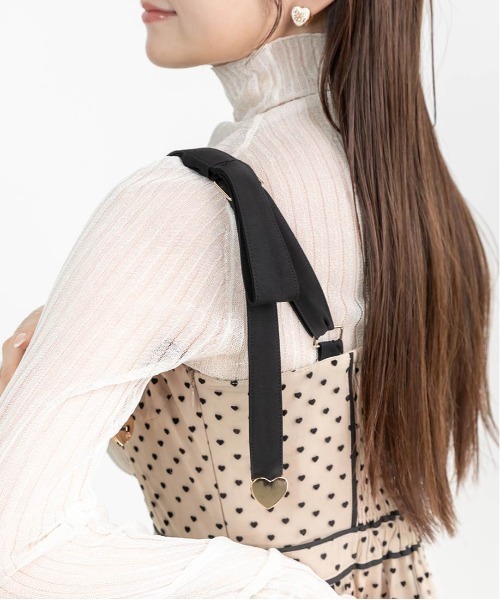 RANDA(ランダ)の「【HEART COLLECTION】ハートチュールロングワンピース(ワンピース・レディース・ベージュ/ピンク/ブラック・0/1)」の5枚目の写真