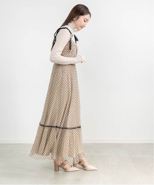 RANDA(ランダ)の「【HEART COLLECTION】ハートチュールロングワンピース(ワンピース・レディース・ベージュ/ピンク/ブラック・0/1)」の10枚目の写真