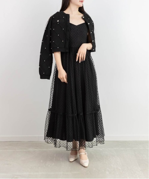 RANDA(ランダ)の「【HEART COLLECTION】ハートチュールロングワンピース(ワンピース・レディース・ベージュ/ピンク/ブラック・0/1)」の14枚目の写真