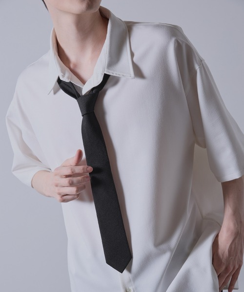 CLEL（クレイル）の「【CLEL】Wool Silk Jacquard Narrow Tie / ウールシルクジャガードナロータイ（ネクタイ・メンズ・ブラック/ブルー系1/ワイン系1/ブラック系1・FREE）」の17枚目の写真