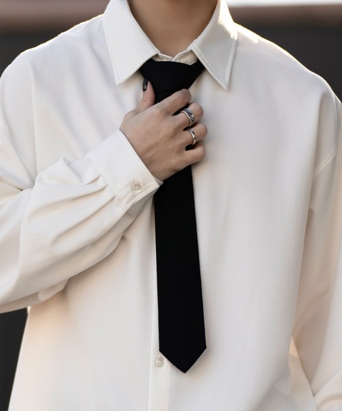 CLEL（クレイル）の「【CLEL】Wool Silk Jacquard Narrow Tie / ウールシルクジャガードナロータイ（ネクタイ・メンズ・ブラック/ブルー系1/ワイン系1/ブラック系1・FREE）」の10枚目の写真