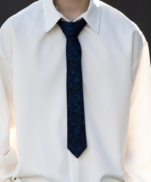 CLEL】Wool Silk Jacquard Narrow Tie / ウールシルクジャガード