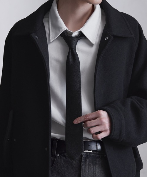 CLEL】Wool Silk Jacquard Narrow Tie / ウールシルクジャガード