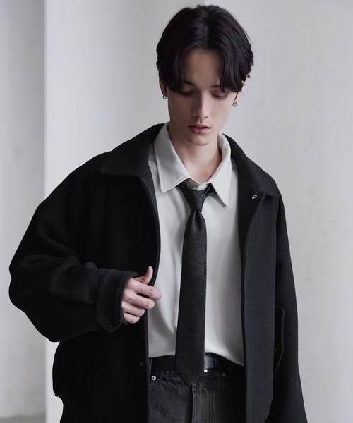 CLEL】Wool Silk Jacquard Narrow Tie / ウールシルクジャガード