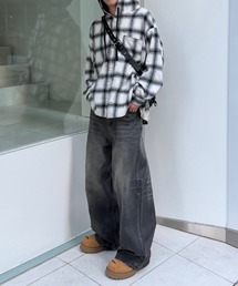 Theater code（シアターコード）の「Theater code × 6hourssleep オーバーサイズ チェックフーディシャツ（シャツ/ブラウス）」