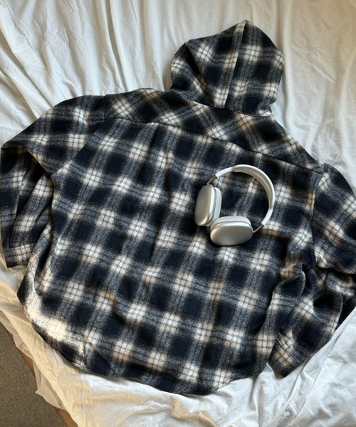 Theater code（シアターコード）の「Theater code × 6hourssleep オーバーサイズ チェックフーディシャツ（シャツ/ブラウス・メンズ・ブラック・M/L）」の19枚目の写真