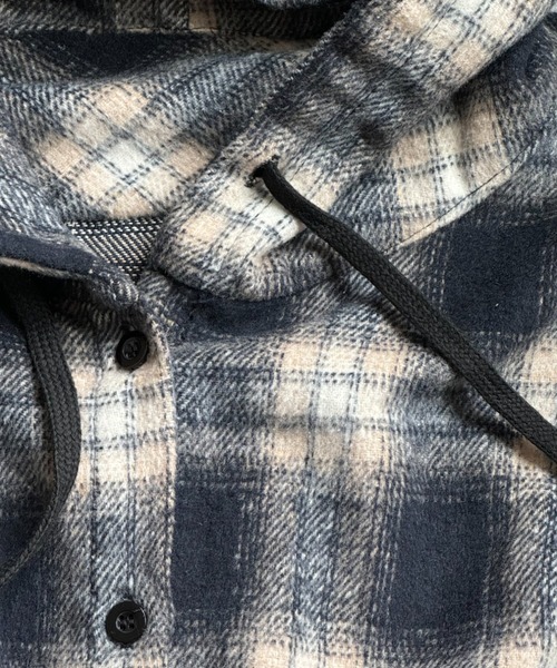 Theater code（シアターコード）の「Theater code × 6hourssleep オーバーサイズ チェックフーディシャツ（シャツ/ブラウス・メンズ・ブラック・M/L）」の17枚目の写真