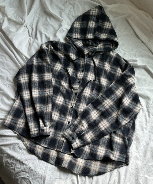 Theater code（シアターコード）の「Theater code × 6hourssleep オーバーサイズ チェックフーディシャツ（シャツ/ブラウス・メンズ・ブラック・M/L）」の13枚目の写真