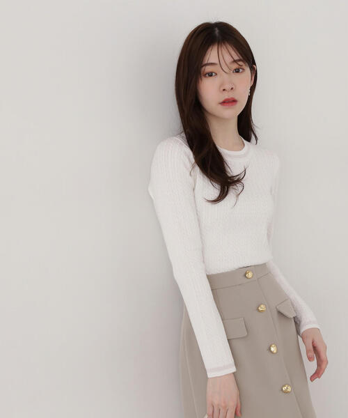 PROPORTION BODY DRESSING(プロポーションボディドレッシング)の「ポイントシアーニット / 1215170209(ニット/セーター・レディース・ホワイト/ライトグリーン/グレー/ネイビー・SMALL/MEDIUM)」の17枚目の写真