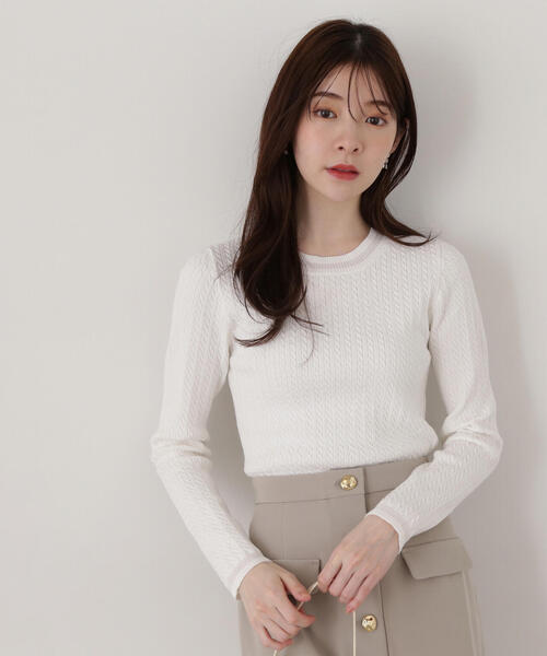 PROPORTION BODY DRESSING(プロポーションボディドレッシング)の「ポイントシアーニット / 1215170209(ニット/セーター・レディース・ホワイト/ライトグリーン/グレー/ネイビー・SMALL/MEDIUM)」の20枚目の写真