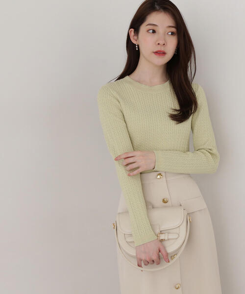 PROPORTION BODY DRESSING(プロポーションボディドレッシング)の「ポイントシアーニット / 1215170209(ニット/セーター・レディース・ホワイト/ライトグリーン/グレー/ネイビー・SMALL/MEDIUM)」の6枚目の写真