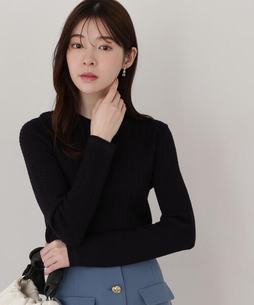 PROPORTION BODY DRESSING(プロポーションボディドレッシング)の「ポイントシアーニット / 1215170209(ニット/セーター・レディース・ホワイト/ライトグリーン/グレー/ネイビー・SMALL/MEDIUM)」の4枚目の写真