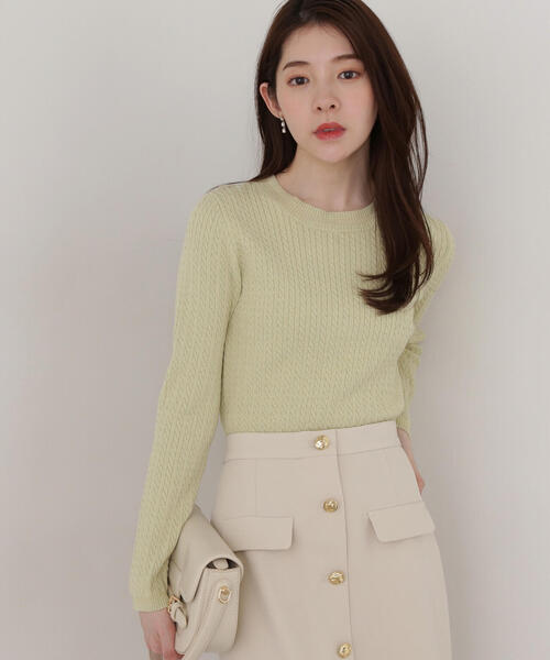 PROPORTION BODY DRESSING(プロポーションボディドレッシング)の「ポイントシアーニット / 1215170209(ニット/セーター・レディース・ホワイト/ライトグリーン/グレー/ネイビー・SMALL/MEDIUM)」の3枚目の写真